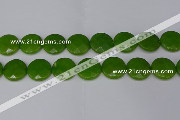 CCN4191 15.5 inches 20mm faceted coin candy jade beads wholesale