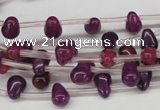 CCN431 15.5 inches Top-drilled 6*9mm teardrop candy jade beads