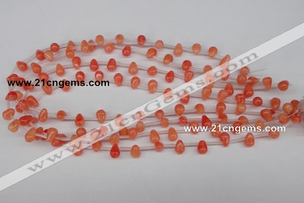 CCN433 15.5 inches Top-drilled 6*9mm teardrop candy jade beads