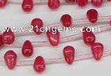 CCN436 15.5 inches Top-drilled 6*9mm teardrop candy jade beads