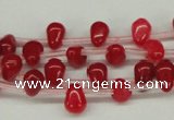 CCN437 15.5 inches Top-drilled 6*9mm teardrop candy jade beads