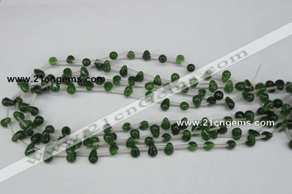 CCN439 15.5 inches Top-drilled 6*9mm teardrop candy jade beads