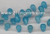 CCN440 15.5 inches Top-drilled 6*9mm teardrop candy jade beads