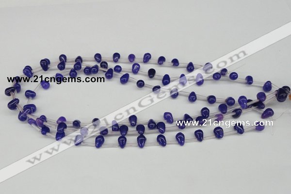 CCN441 15.5 inches Top-drilled 6*9mm teardrop candy jade beads