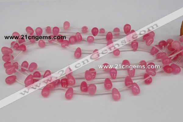 CCN450 15.5 inches Top-drilled 8*12mm teardrop candy jade beads