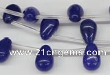 CCN455 15.5 inches Top-drilled 8*12mm teardrop candy jade beads