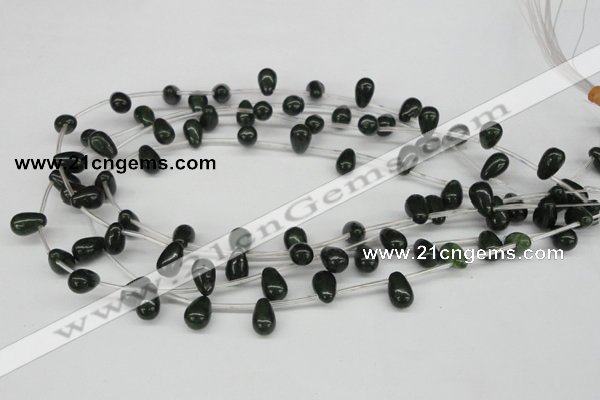 CCN456 15.5 inches Top-drilled 8*12mm teardrop candy jade beads