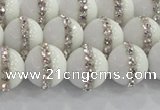 CCN4601 15.5 inches 8mm round candy jade with rhinestone beads