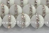 CCN4602 15.5 inches 10mm round candy jade with rhinestone beads