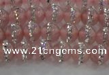 CCN4605 15.5 inches 6mm round candy jade with rhinestone beads