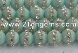 CCN4610 15.5 inches 6mm round candy jade with rhinestone beads