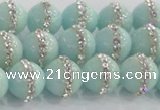 CCN4611 15.5 inches 8mm round candy jade with rhinestone beads