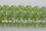 CCN4620 15.5 inches 6mm round candy jade with rhinestone beads