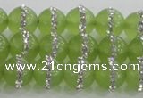 CCN4622 15.5 inches 10mm round candy jade with rhinestone beads