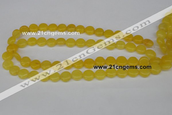 CCN475 15.5 inches 12mm flat round candy jade beads wholesale