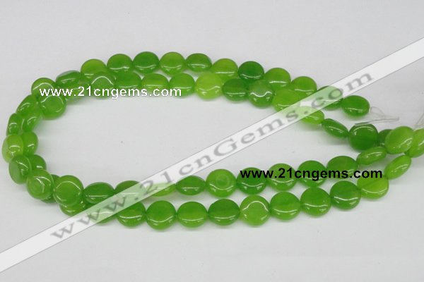 CCN481 15.5 inches 12mm flat round candy jade beads wholesale