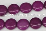 CCN485 15.5 inches 14mm flat round candy jade beads wholesale