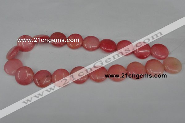 CCN495 15.5 inches 20mm flat round candy jade beads wholesale