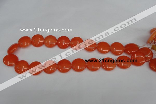 CCN496 15.5 inches 20mm flat round candy jade beads wholesale