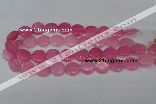 CCN498 15.5 inches 20mm flat round candy jade beads wholesale