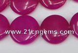 CCN499 15.5 inches 20mm flat round candy jade beads wholesale