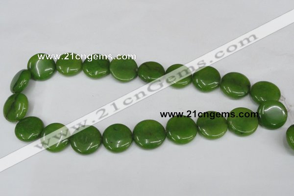 CCN502 15.5 inches 20mm flat round candy jade beads wholesale