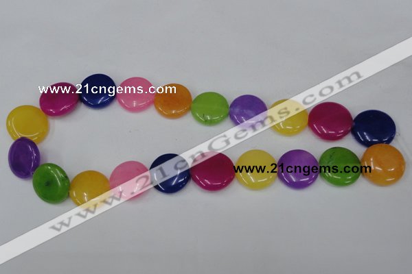 CCN504 15.5 inches 20mm flat round candy jade beads wholesale