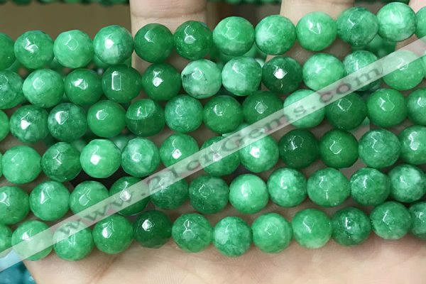 CCN5054 15.5 inches 8mm & 10mm faceted round candy jade beads