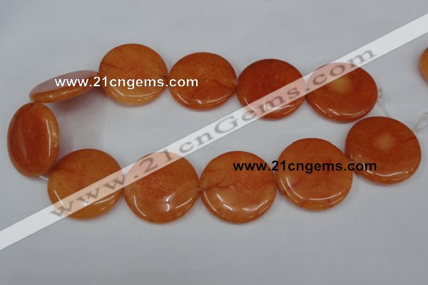 CCN511 15.5 inches 35mm flat round candy jade beads wholesale