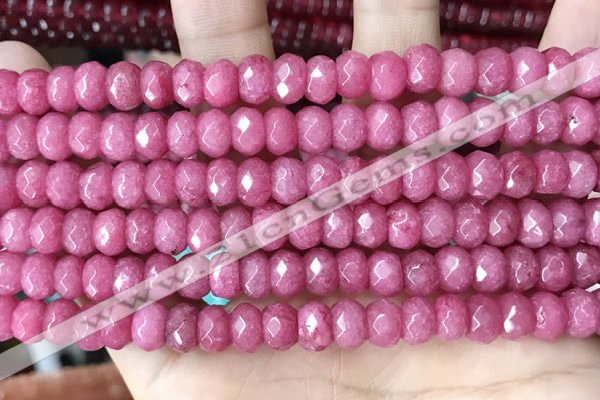 CCN5141 15 inches 5*8mm faceted rondelle candy jade beads