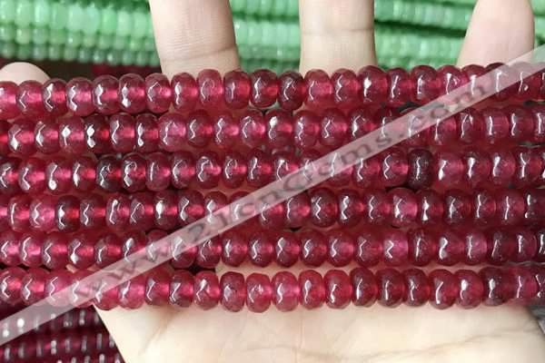 CCN5144 15 inches 5*8mm faceted rondelle candy jade beads