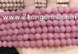 CCN5595 15 inches 8mm round matte candy jade beads Wholesale