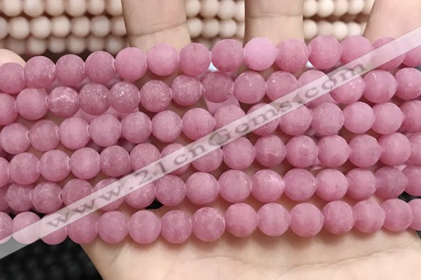 CCN5595 15 inches 8mm round matte candy jade beads Wholesale