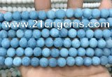 CCN5611 15 inches 8mm round matte candy jade beads Wholesale