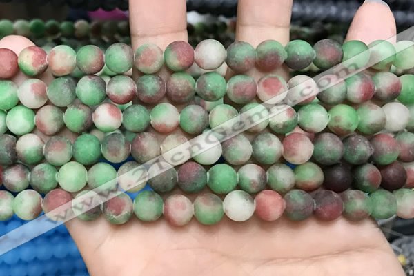 CCN5623 15 inches 8mm round matte candy jade beads Wholesale