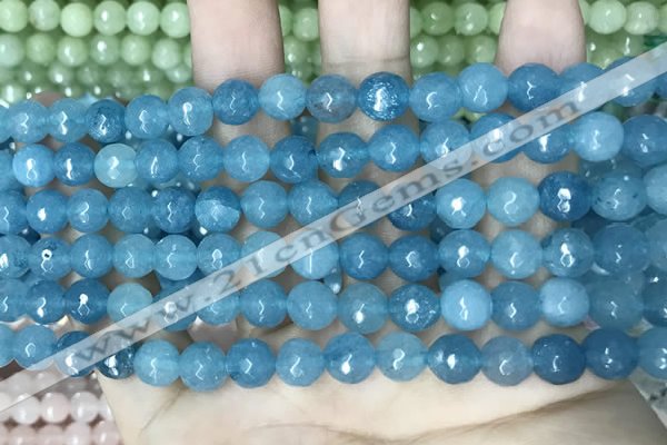 CCN5657 15 inches 8mm faceted round candy jade beads