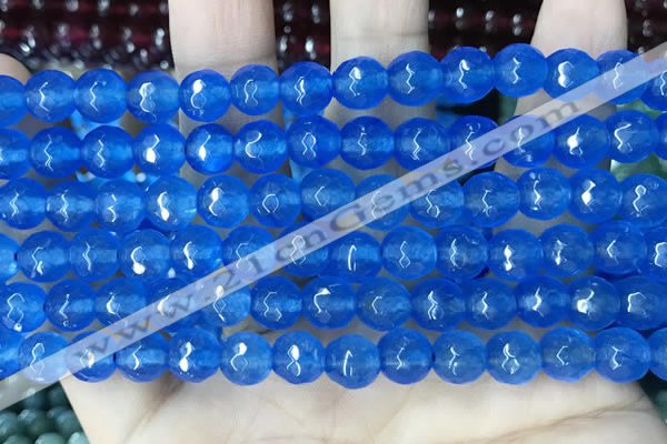 CCN5664 15 inches 8mm faceted round candy jade beads