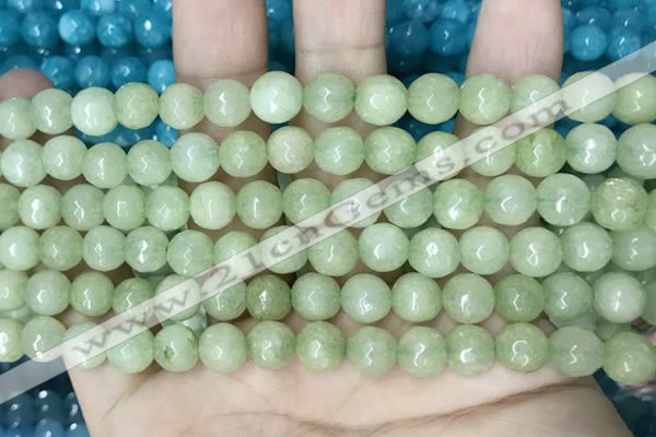 CCN5669 15 inches 8mm faceted round candy jade beads