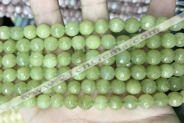 CCN5670 15 inches 8mm faceted round candy jade beads