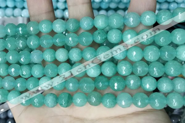 CCN5672 15 inches 8mm faceted round candy jade beads