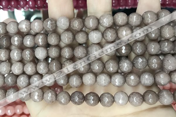 CCN5687 15 inches 8mm faceted round candy jade beads