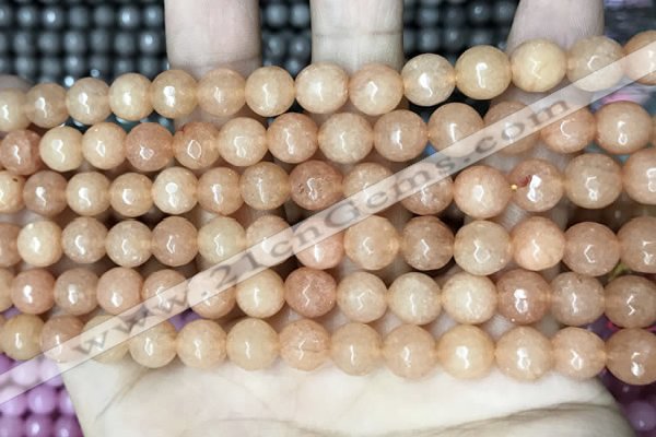 CCN5710 15 inches 8mm faceted round candy jade beads