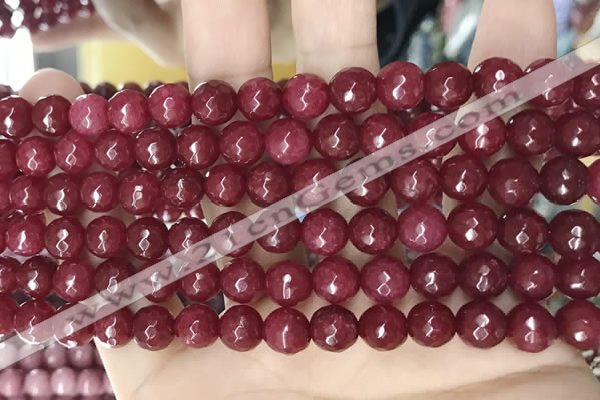 CCN5728 15 inches 8mm faceted round candy jade beads