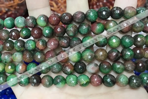 CCN5743 15 inches 8mm faceted round candy jade beads