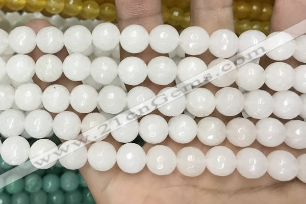 CCN5760 15 inches 10mm faceted round candy jade beads