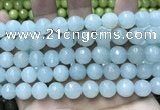 CCN5780 15 inches 10mm faceted round candy jade beads