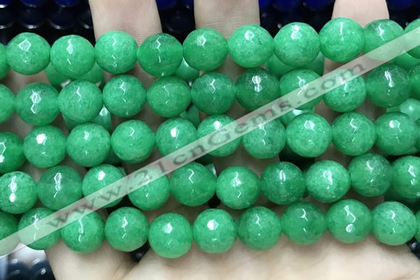 CCN5787 15 inches 10mm faceted round candy jade beads