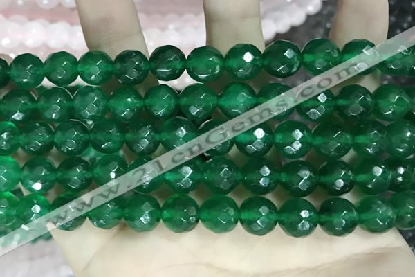 CCN5790 15 inches 10mm faceted round candy jade beads