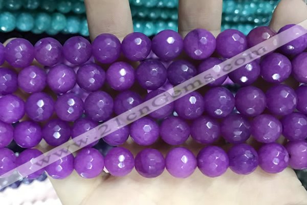 CCN5798 15 inches 10mm faceted round candy jade beads