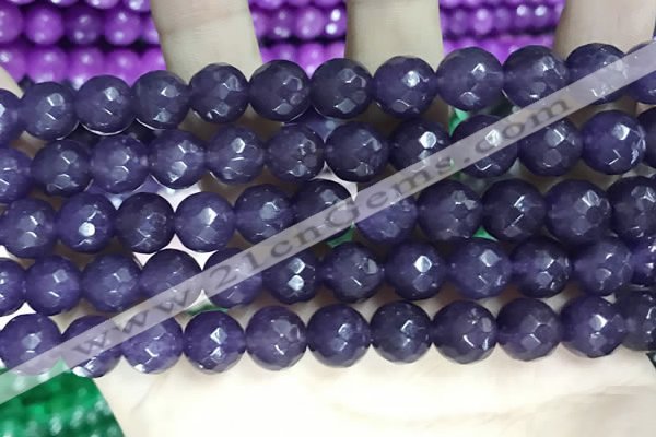 CCN5800 15 inches 10mm faceted round candy jade beads